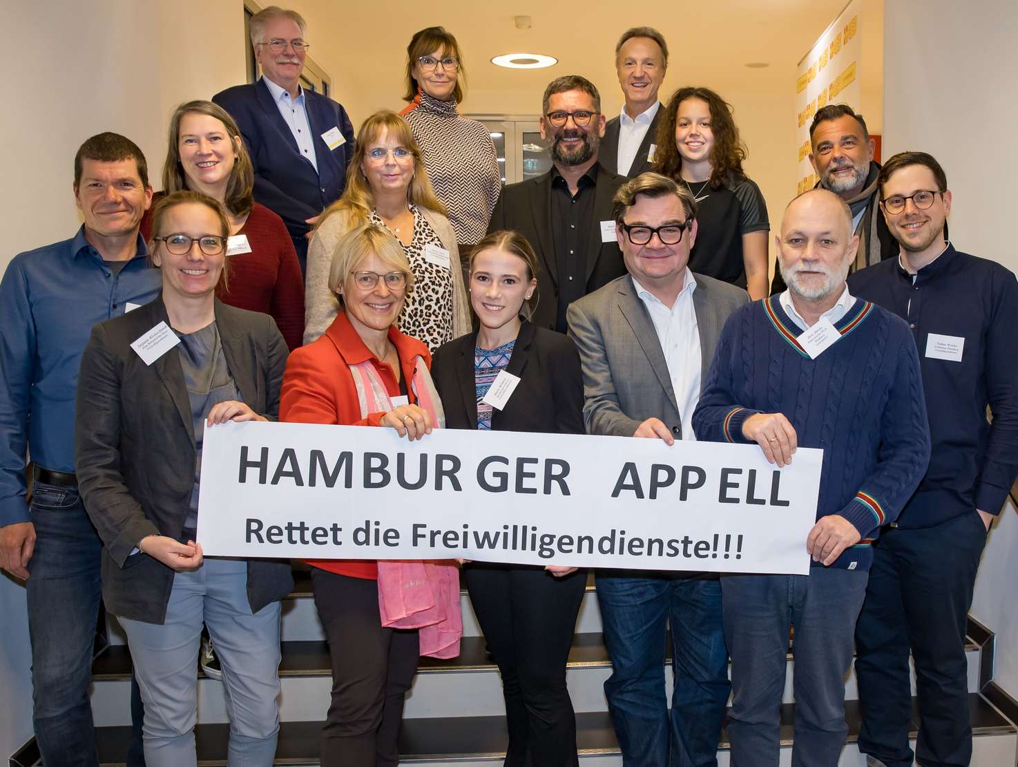 Der ASB Hamburg initiierte einen letzten Aufschrei: Hamburger Appell gegen die Kürzungen bei den Freiwilligendiensten. Foto: Annette Schrader.